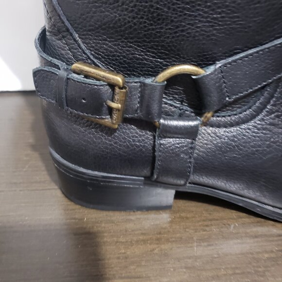 LAUREN Ralph Lauren McLeod Black Lether Riding Boots Knee High 8B - Picture 4 of 14